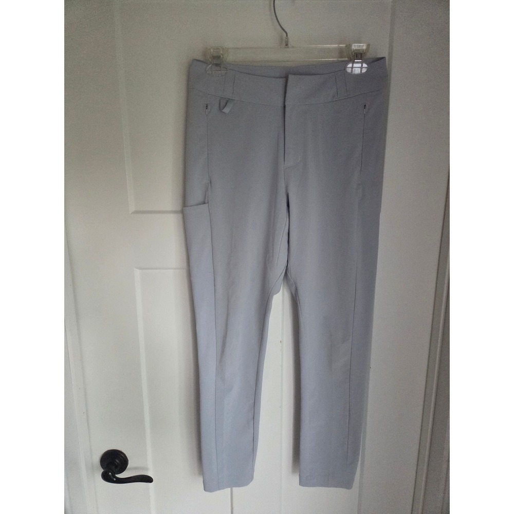 Columbia PFG Light Grey Outdoor Hiking Fishing Pants Womens 6 27L Tapered Leg
